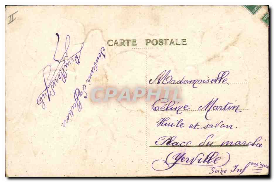 CPA Fantaisie Fleurs  — Verso