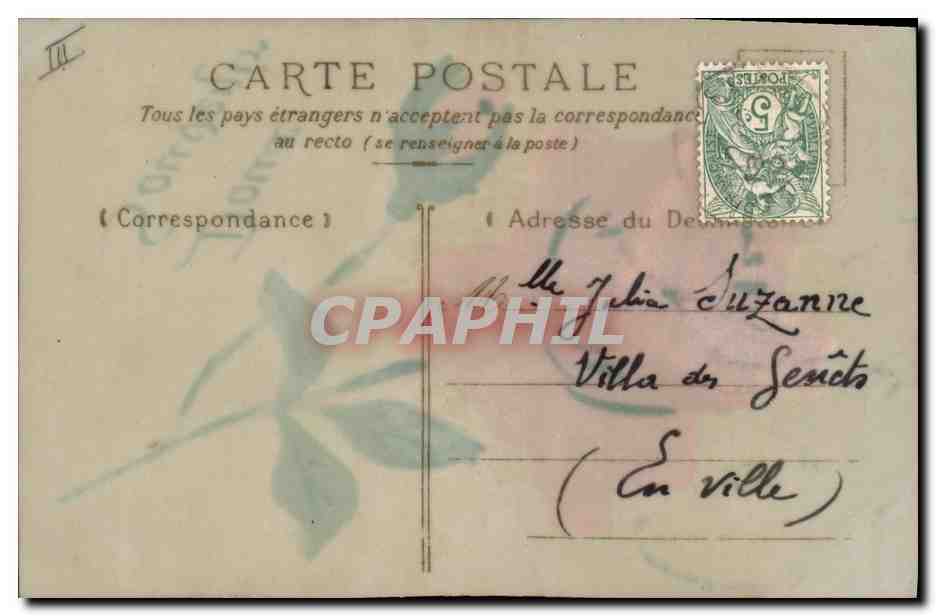 CPA Fantaisie Fleurs (carte transparente) — Verso