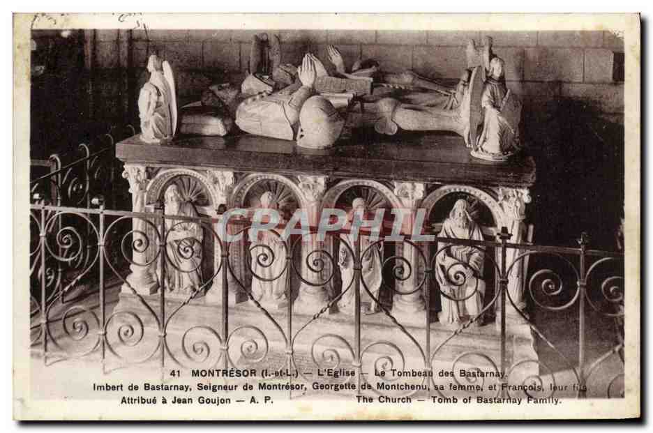 CPA Montresor L'eglise Le tombeau des Bastarbat 