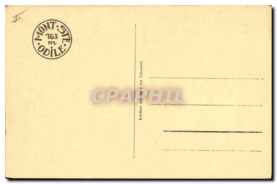 CPA Mont St Odile Tombeau de Ste Odile  — Rückseite