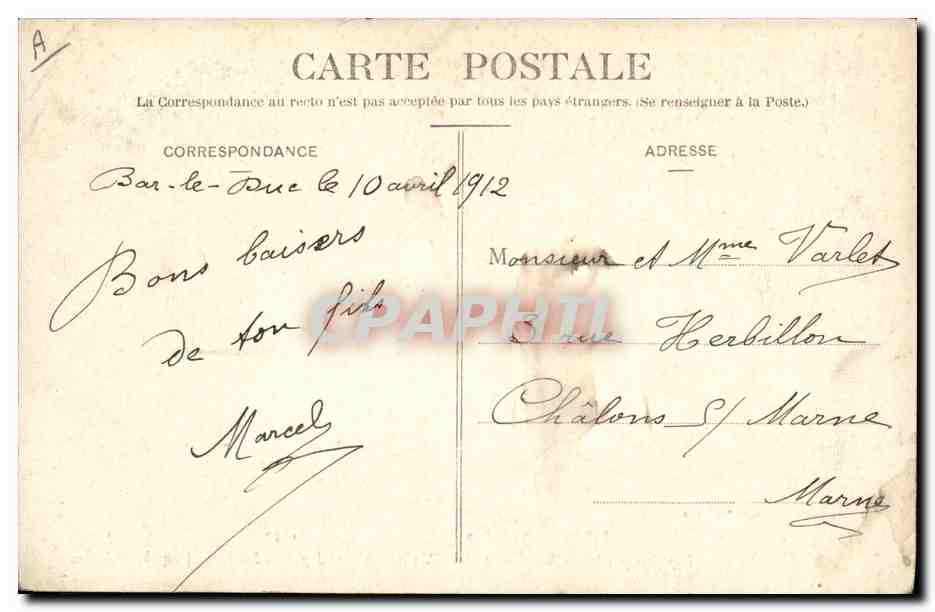 Uniformes successifs portés par les Élèves des Écoles d'Arts et Métiers depuis la fondation jusqu'à nos jours — L. Goëx, édit., Châlons-sur-Marne — Verso