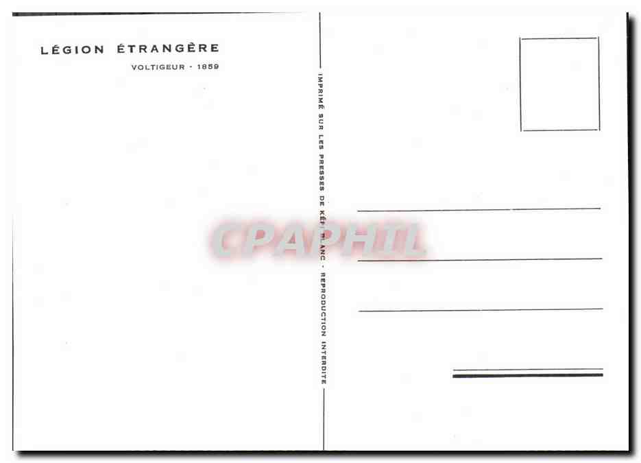 CPM Militaria Legion Etrangere Italie — Rückseite