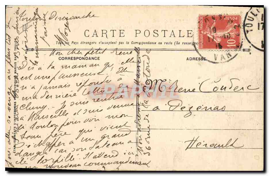 CPA Bateau Leon Gambetta Croiseur Cuirasse Coule dans le detroit d'Otrante  — Verso