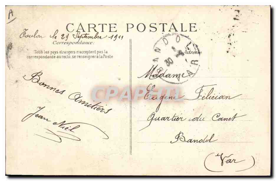 CPA Bateau Liberte Cuirasse d'escadre  — Verso