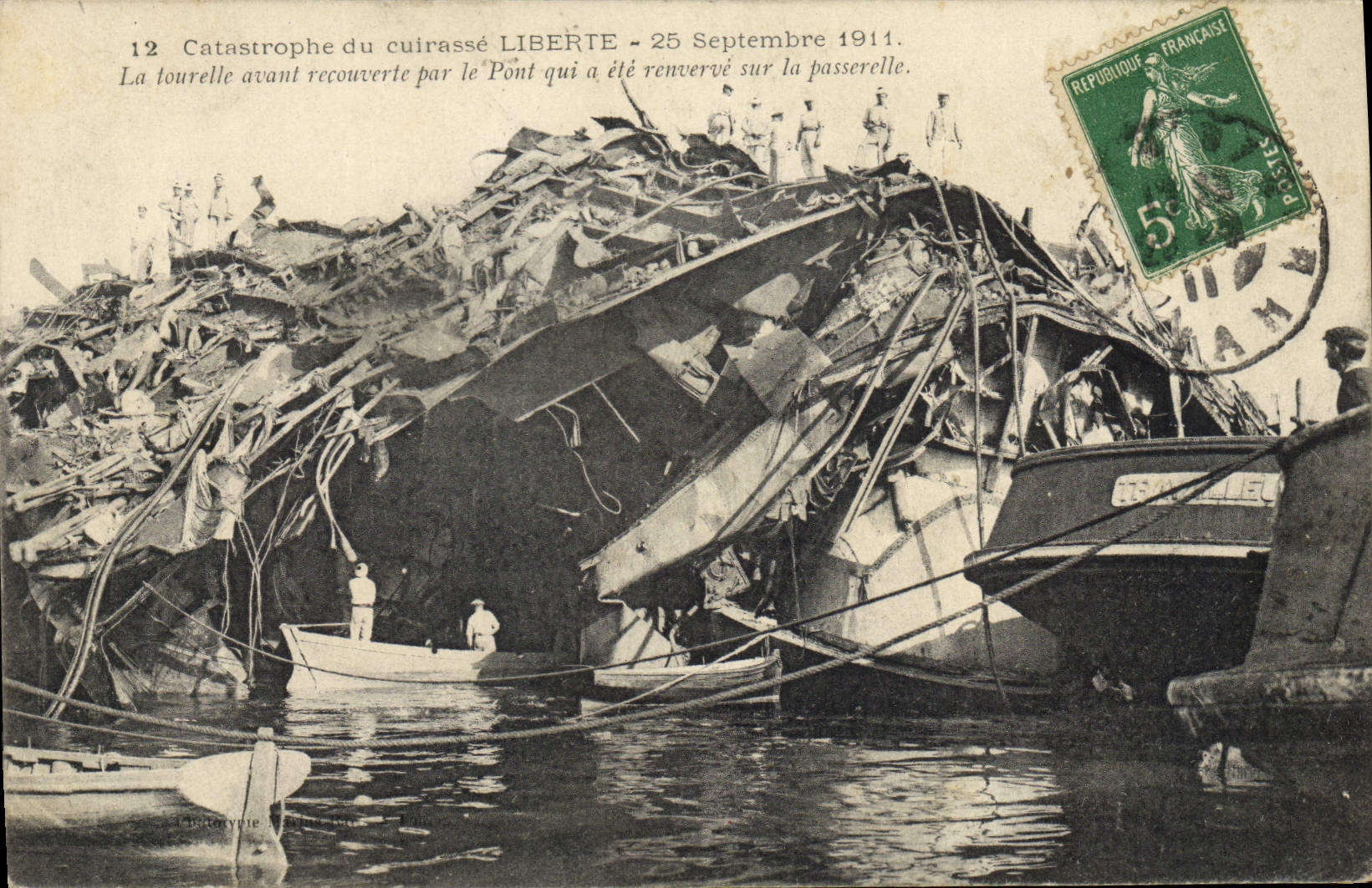 Catastrophe du cuirassé LIBERTÉ — 25 Septembre 1911 — Éditeur : Établissements d’Impression et Phototypie E. Maris Bar, Toulon