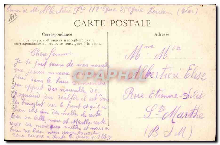 CPA Bateau Catastrophe du Liberte — Achterkant