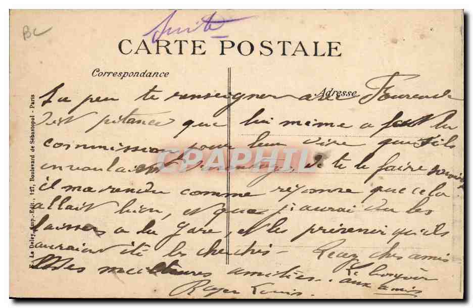 CPA Bateau Le Leon Gambetta coule le 26 avril 1915  — Verso