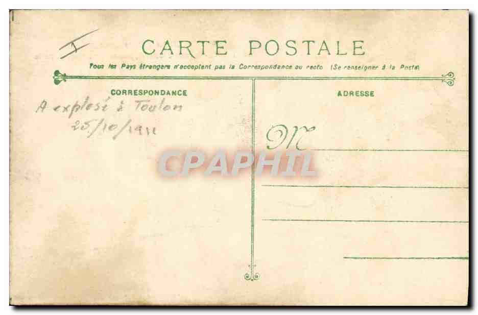 CPA Bateau Liberte Cuirasse a tourelles pendant ses essais a outrance  — Verso