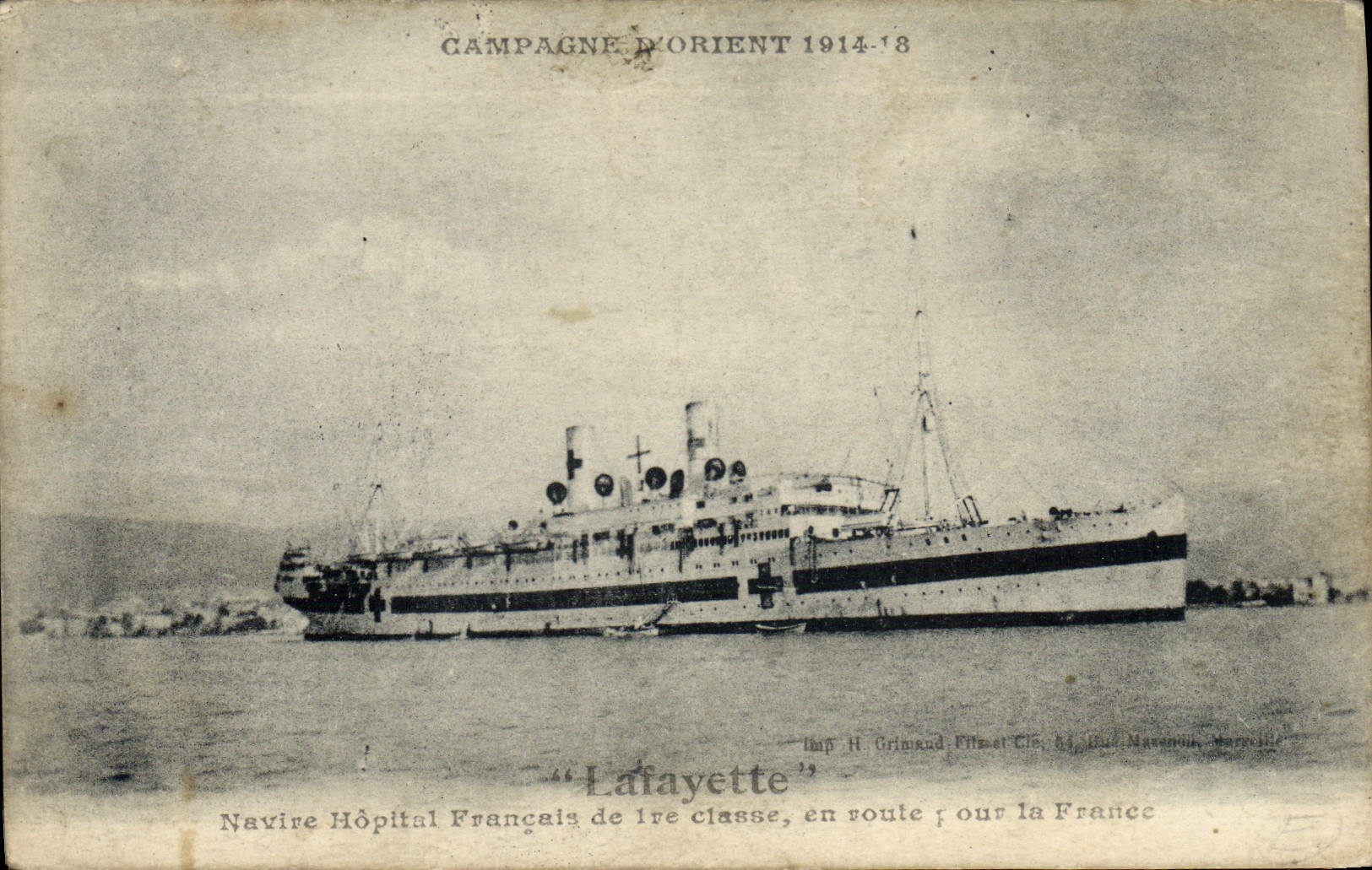 CPA Bateau Campagne d'Orient Navire Hopital Francais de 1ere classe 