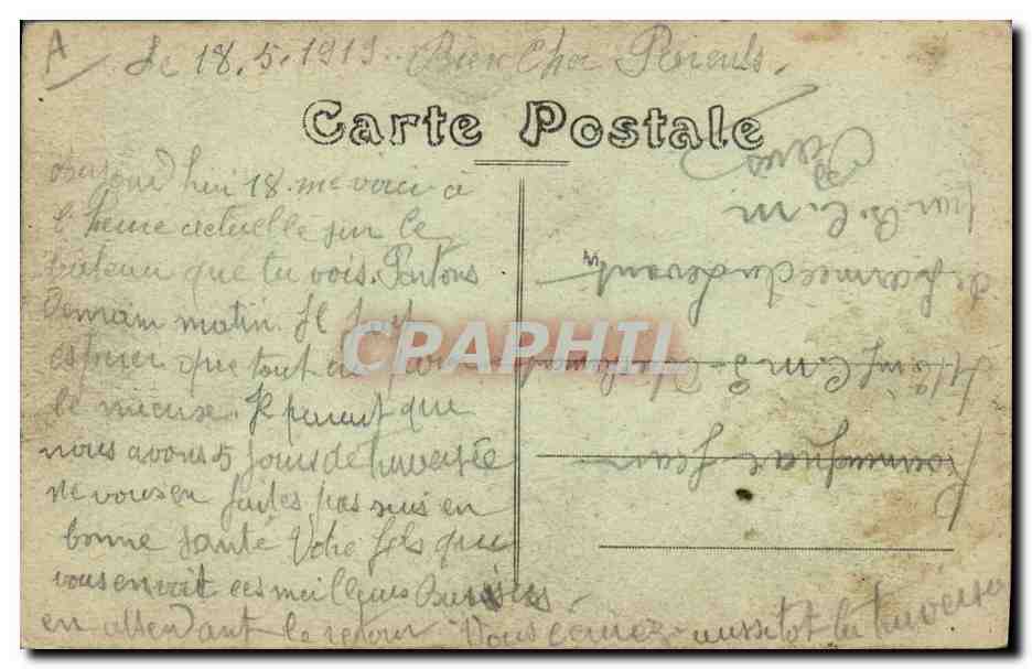 CPA Bateau Campagne d'Orient Navire Hopital Francais de 1ere classe  — Verso