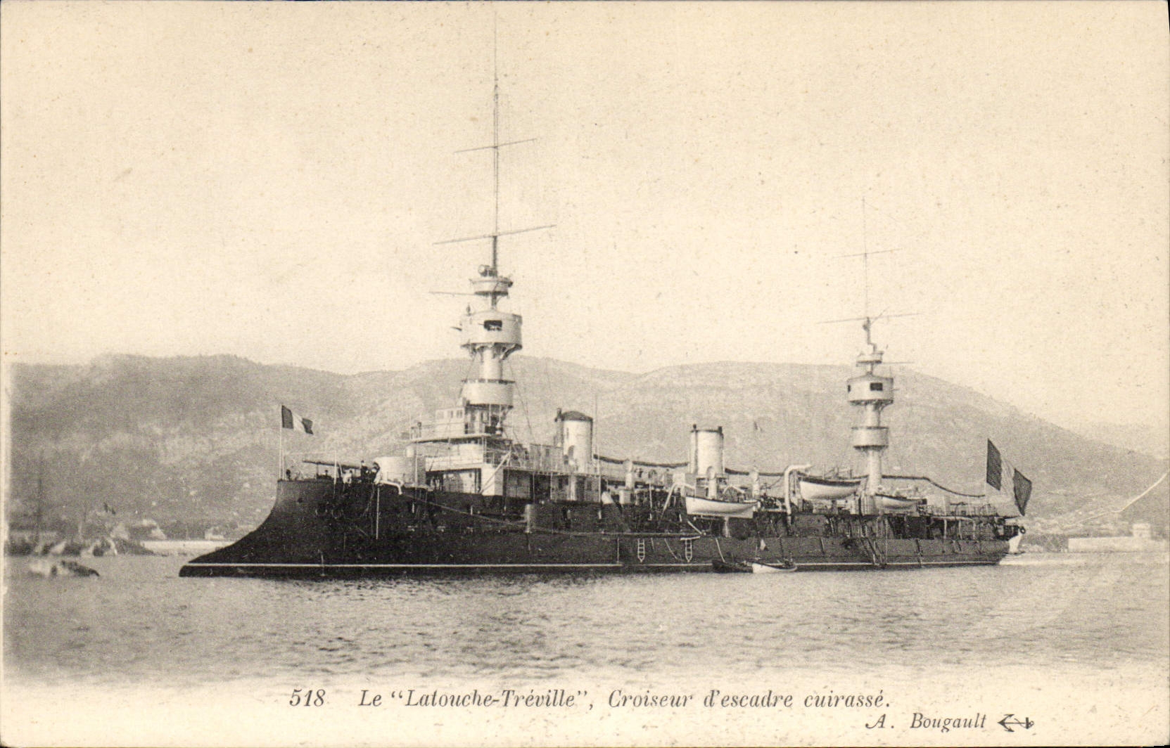 CPA Bateau Le Latouche Treville Croiseur d'escadre Cuirasse 