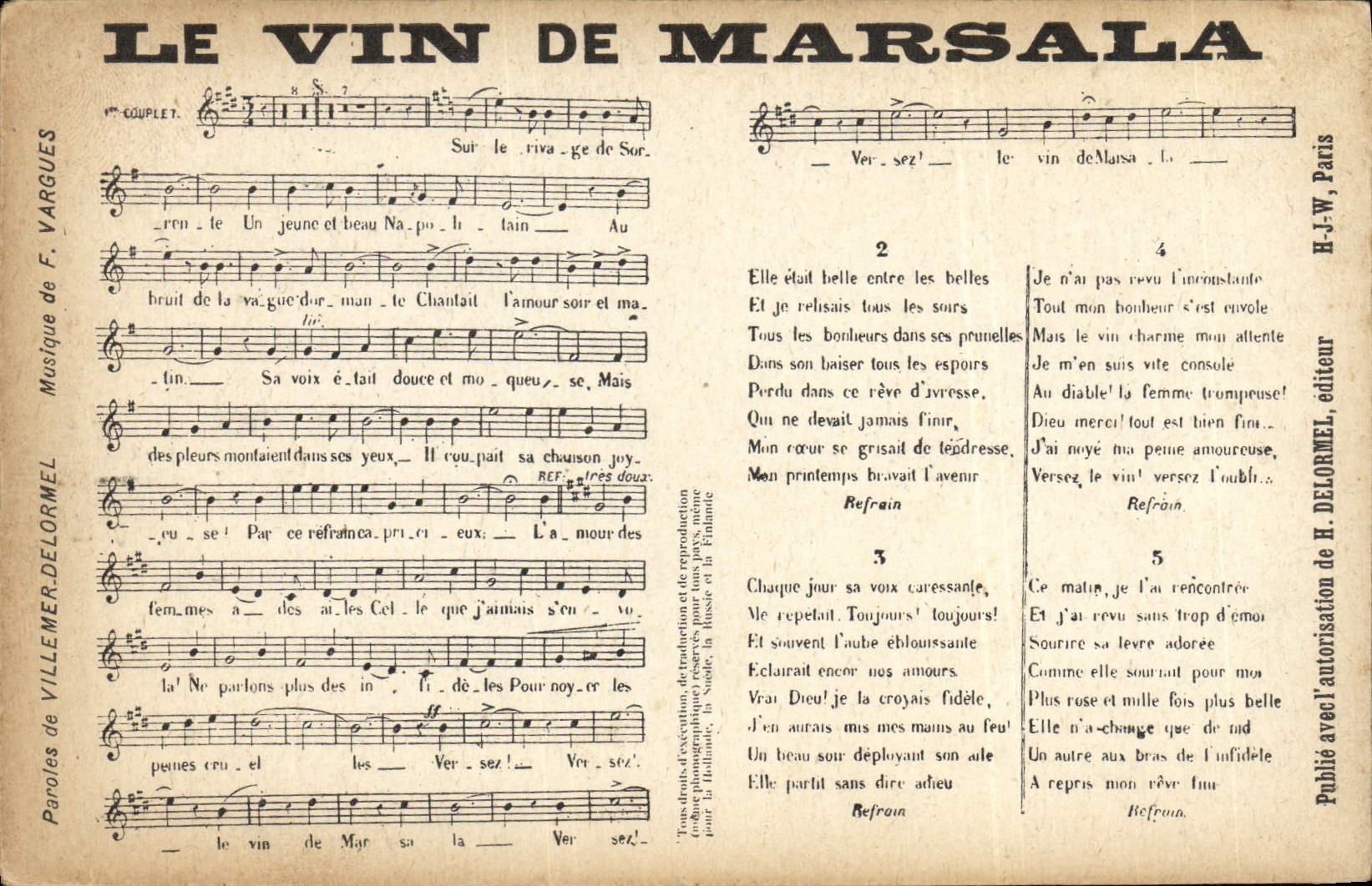 CPA Le vin de Marsala Villemer Delormel Vargues 