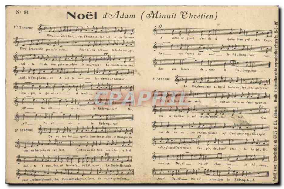 CPA Noel d'Adam Minuit chretien 