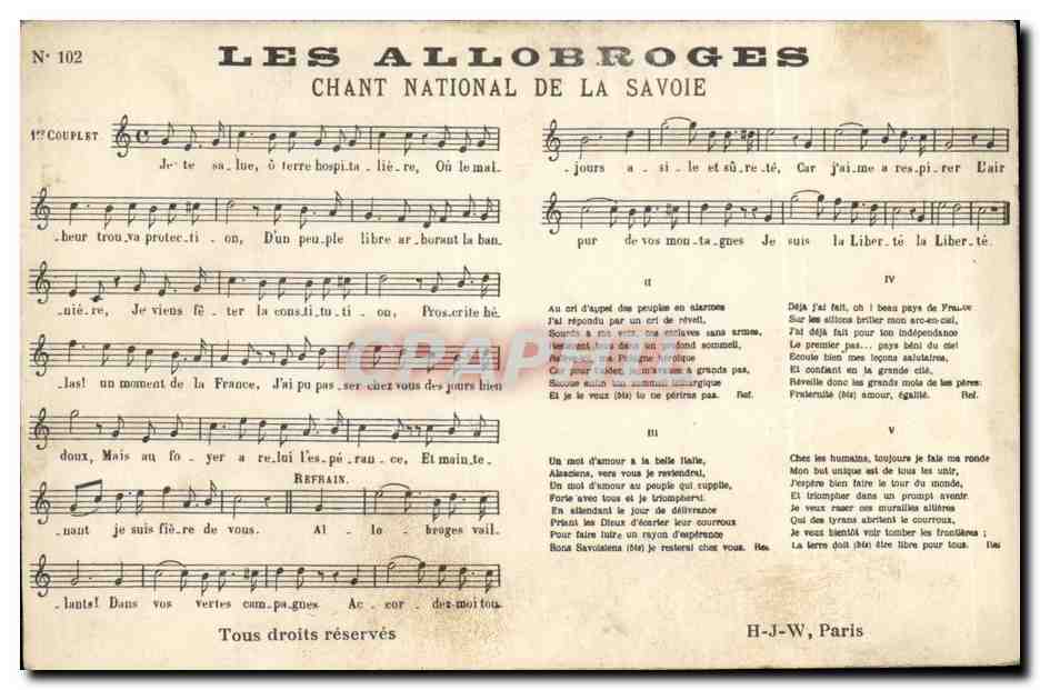 CPA Les Allobroges Chant national de la Savoie 