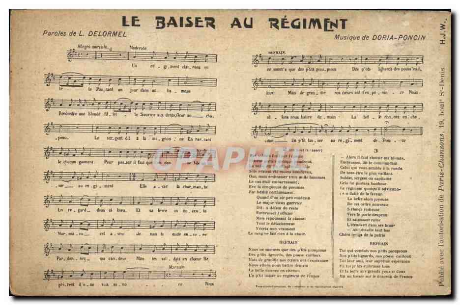 CPA Le baiser du regiment Delormel 