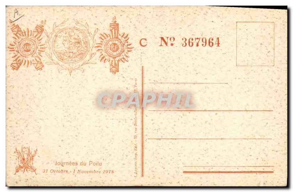 Les Aigles Noirs ! — Marche patriotique — Journees du Poilu, 31 Octobre - 1 Novembre 1915 — Verso