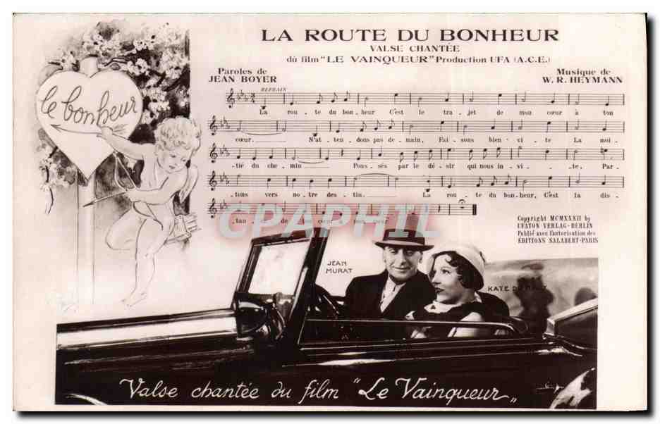La Route du Bonheur — Valse chantée du film 'Le Vainqueur' — Éditions Salabert-Paris
