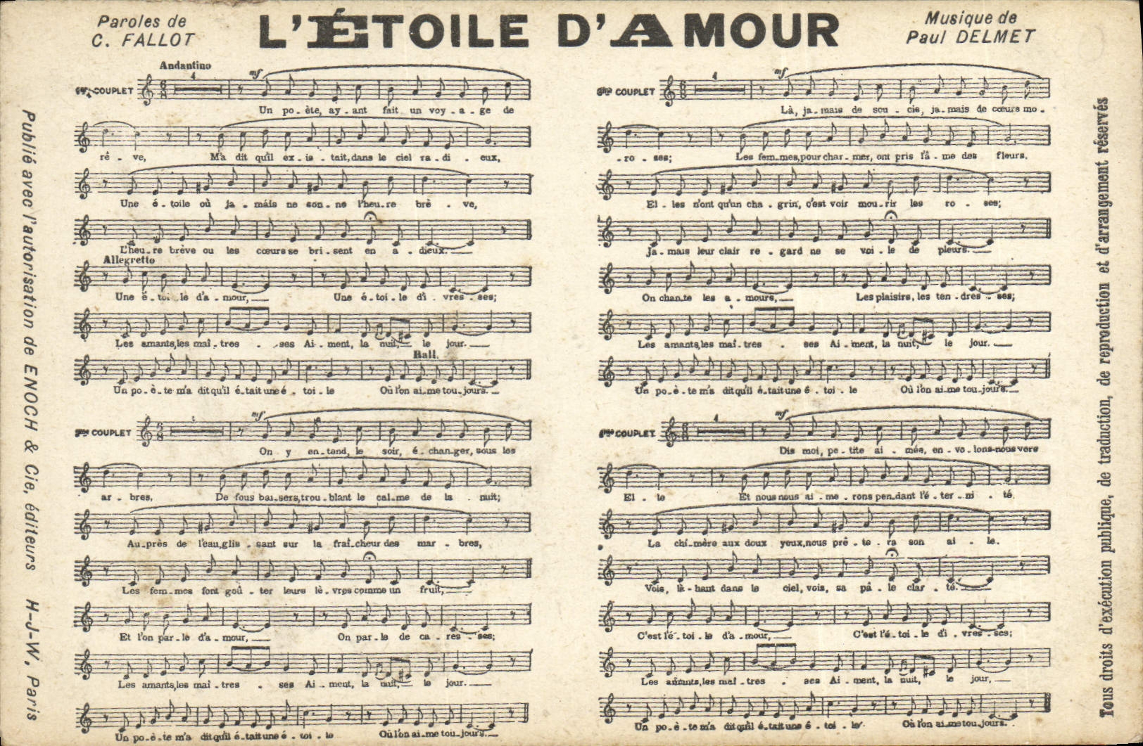 CPA L'etoile d'amour Fallot Paul Delmet 