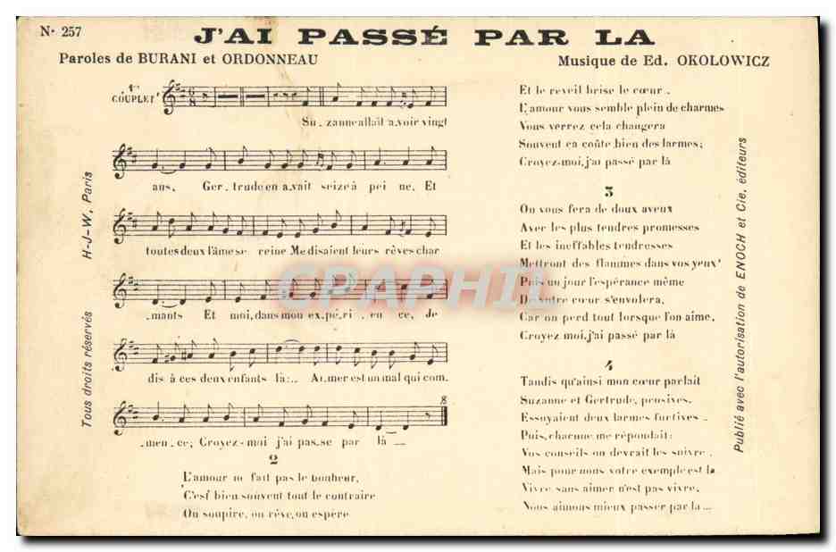 CPA J'ai passe par la Burani Okolowicz 