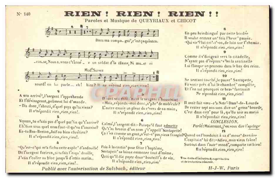 CPA Rien ! Rien ! Rien ! Queyriaux Chicot 