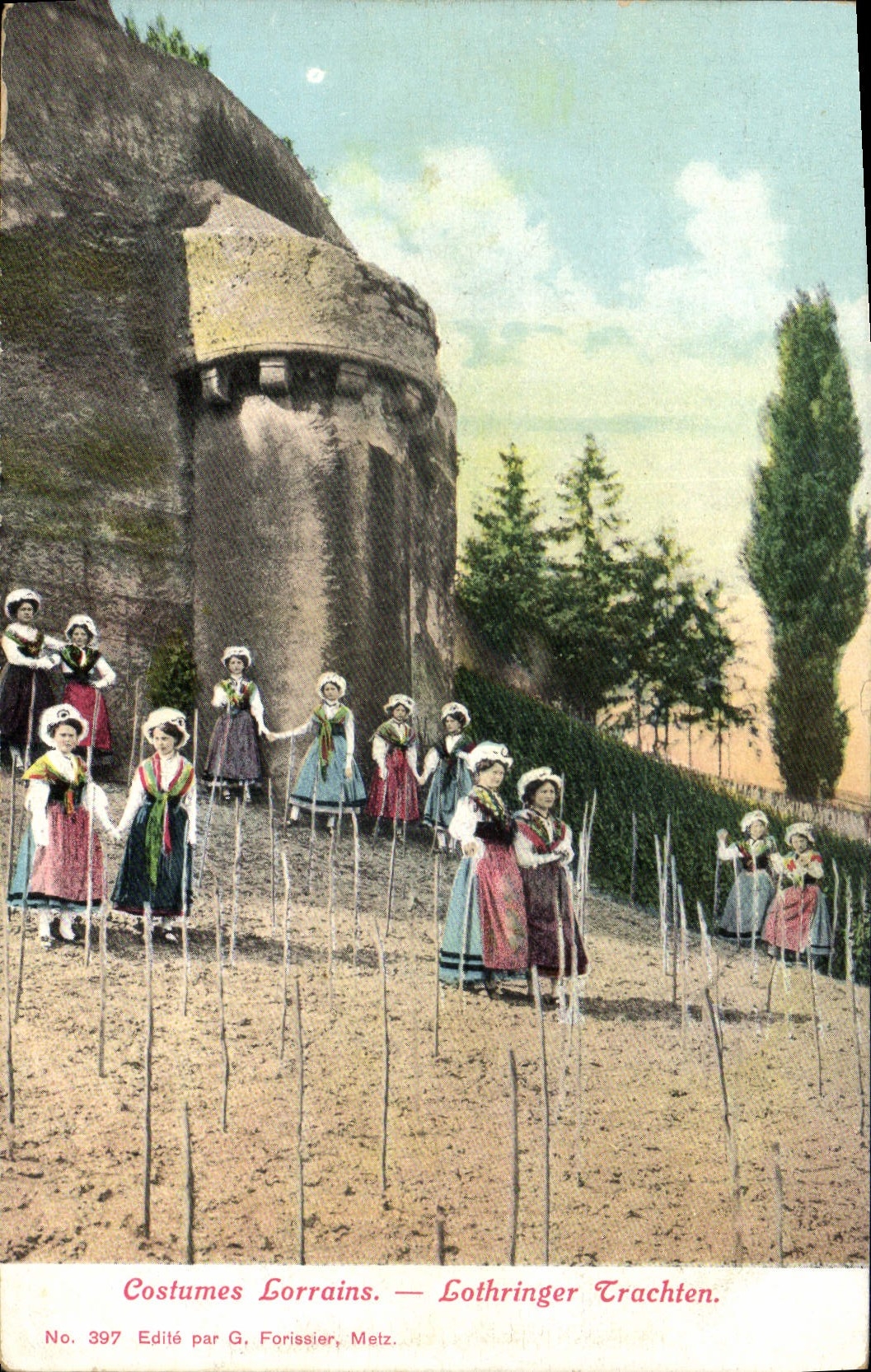 CPA Folklore Costumes lorrains 