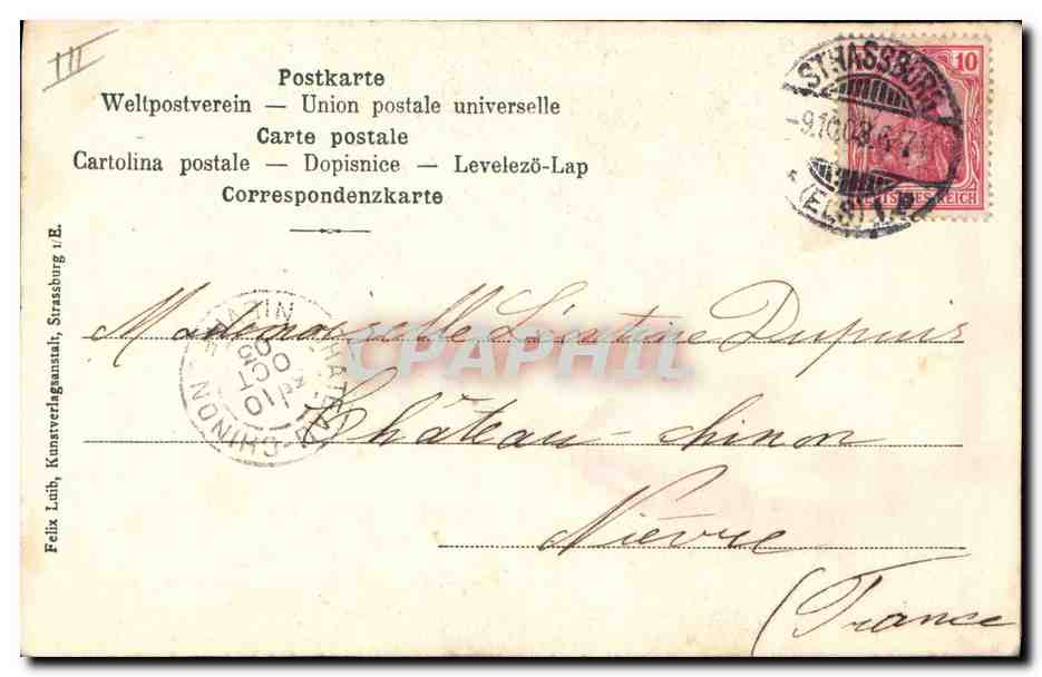 Femme en costume traditionnel — Strasbourg — Felix Laib, Strasbourg — Verso