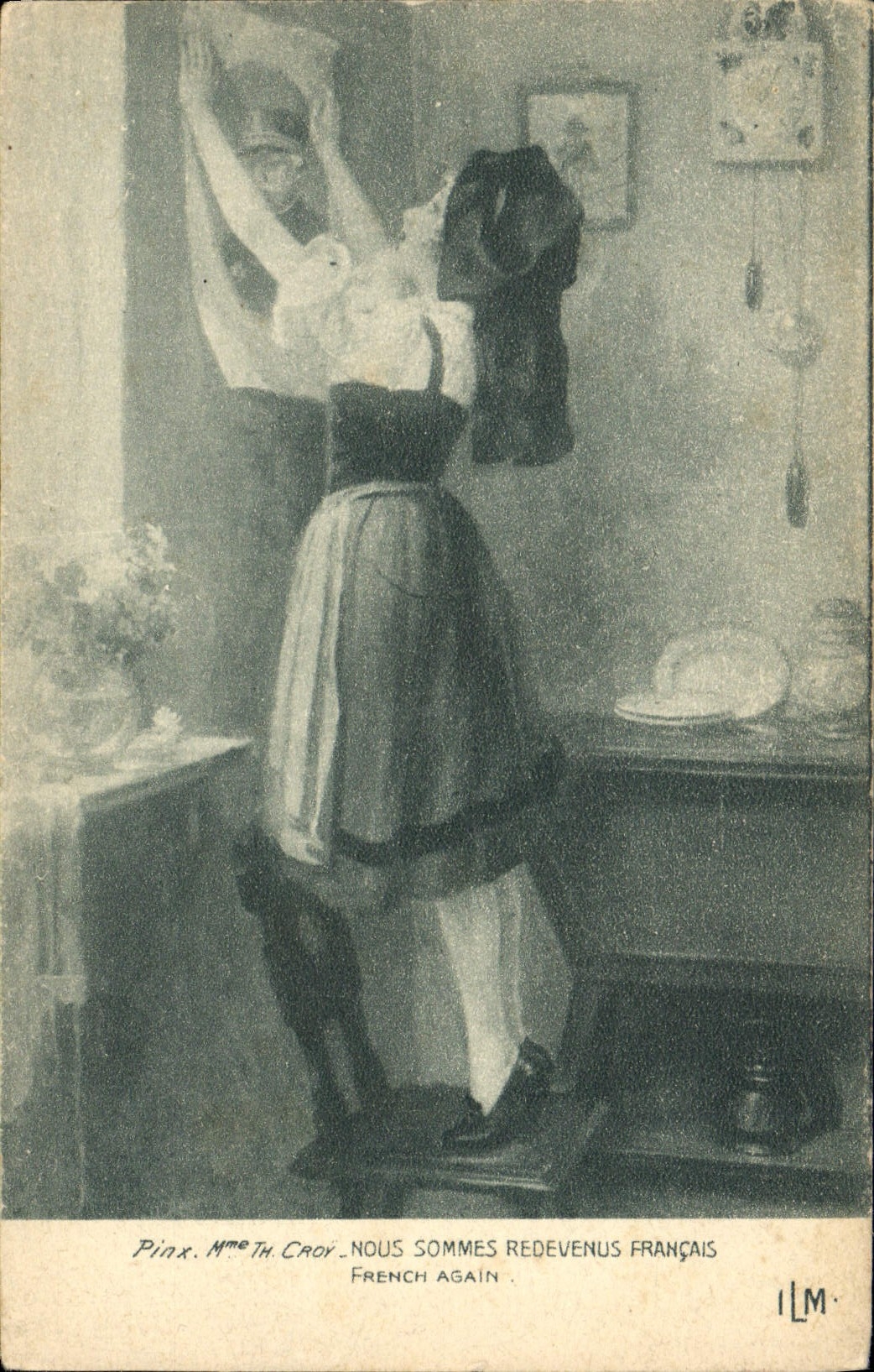 CPA Folklore Alsace Croy Nous sommes redevenus Francais 