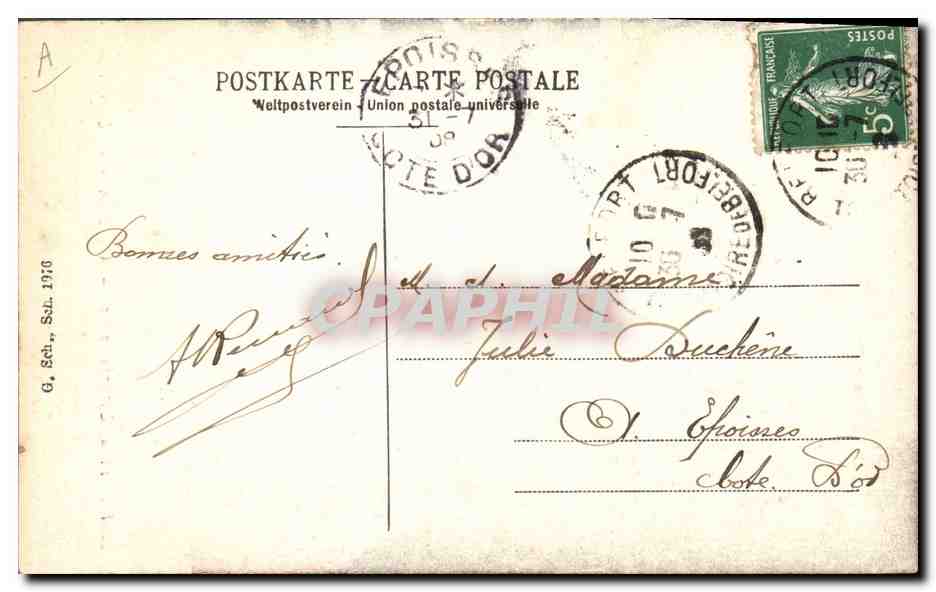 CPA Folklore Alsace Alsacienne et Lorraine  — Verso
