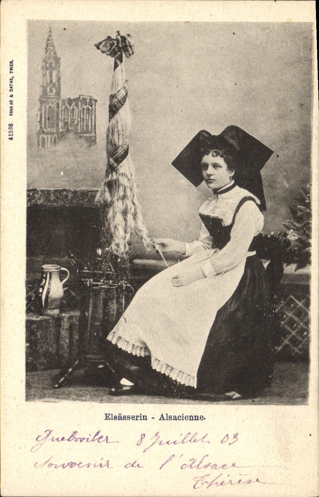 CPA Folklore Alsace Alsacienne 