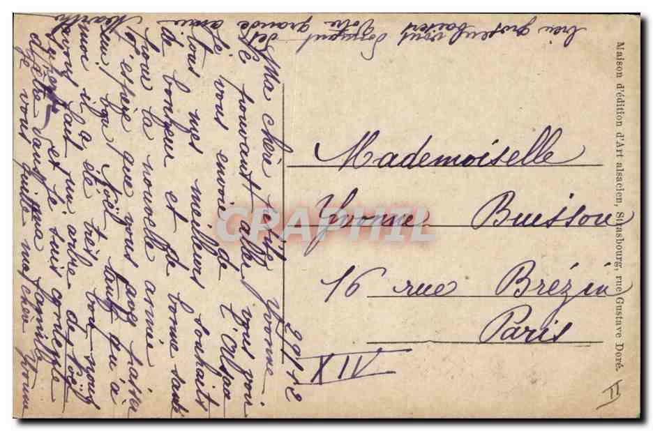 CPA Folklore Alsace Alsacienne Lorraine  — Verso