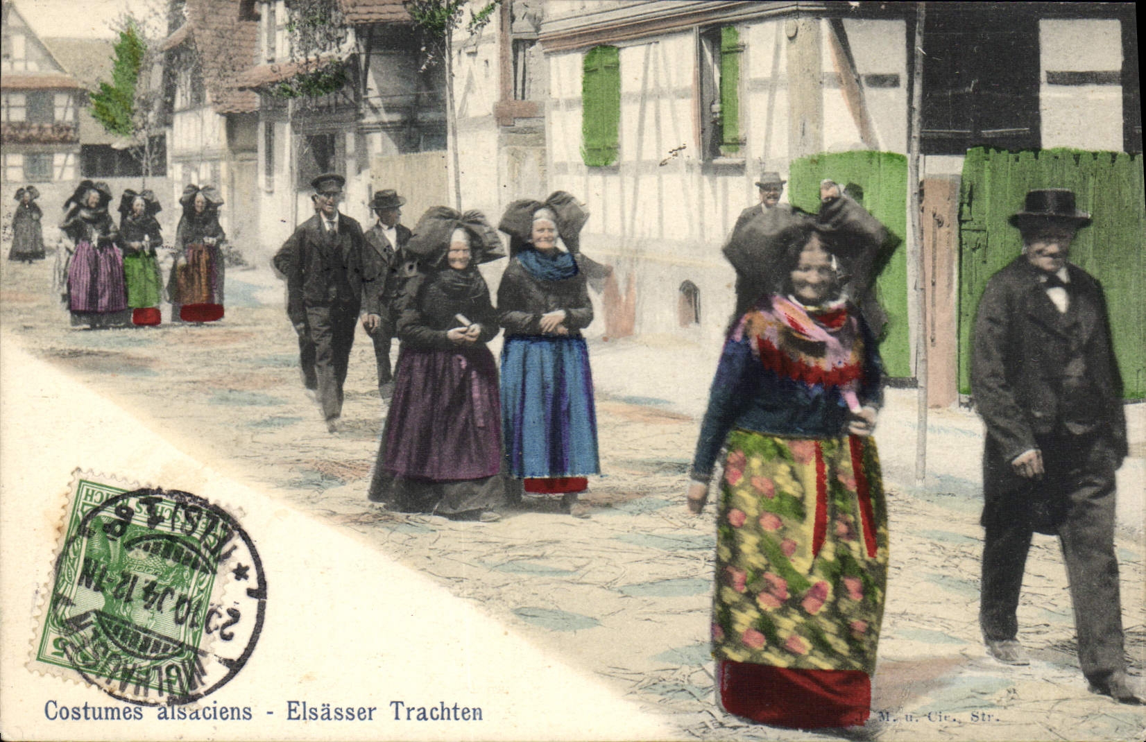 CPA Folklore Alsace Costumes Alsaciens 