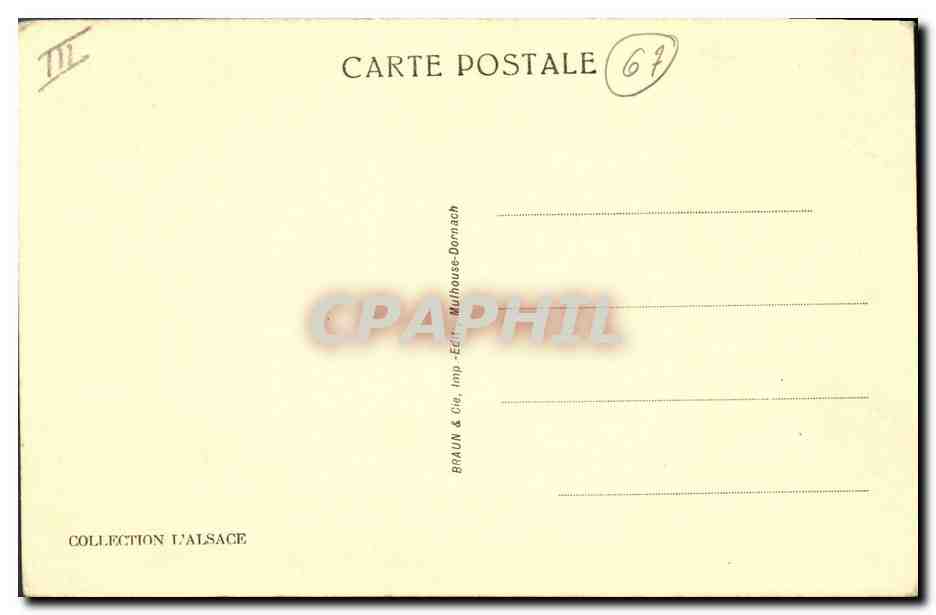 CPA Folklore Alsace Jeunes maries et leurs invites  — Verso