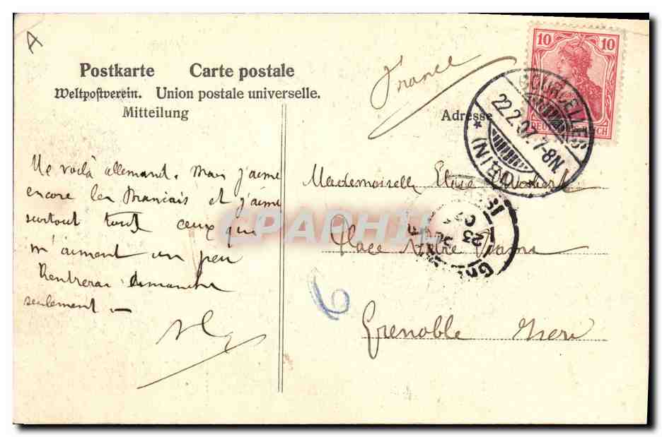 CPA Folklore Alsace Alsacienne  — Verso