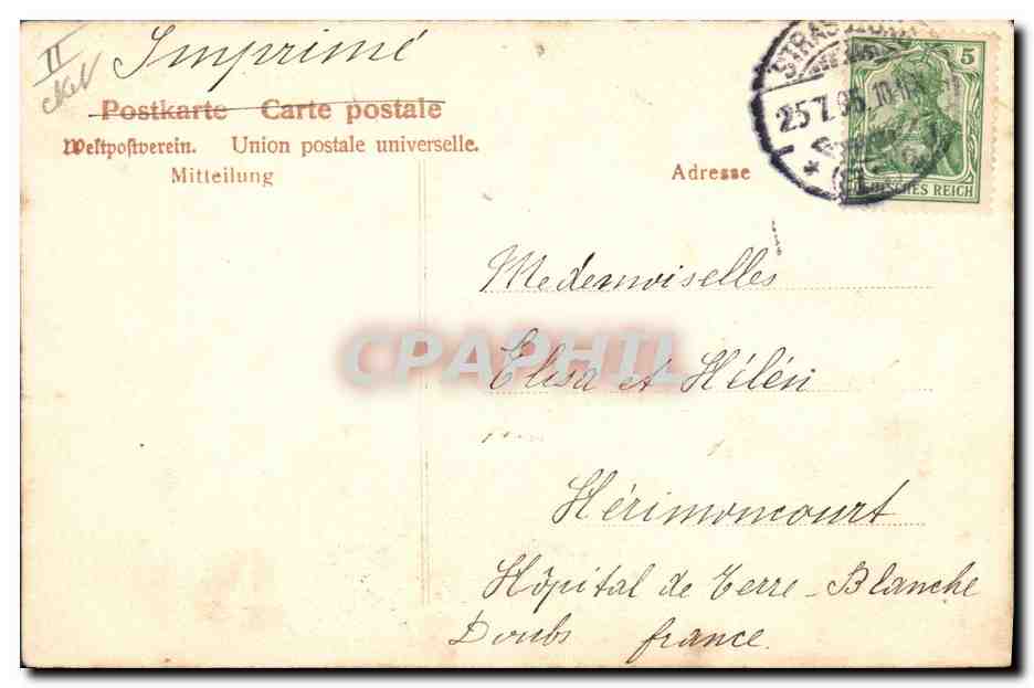 CPA Folklore Alsace Costumes Alsaciens  — Rückseite