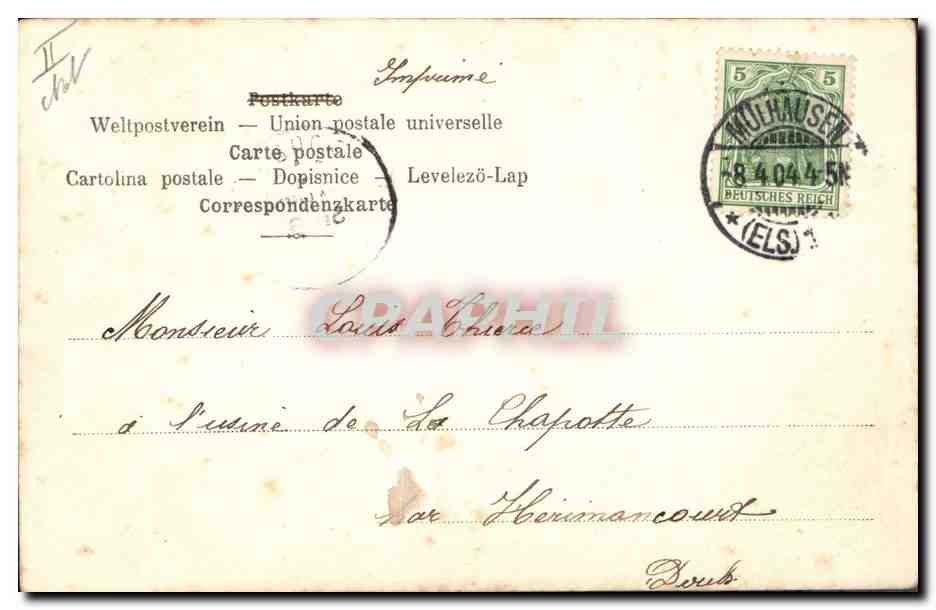 CPA Folklore Alsace Alsacienne  — Rückseite