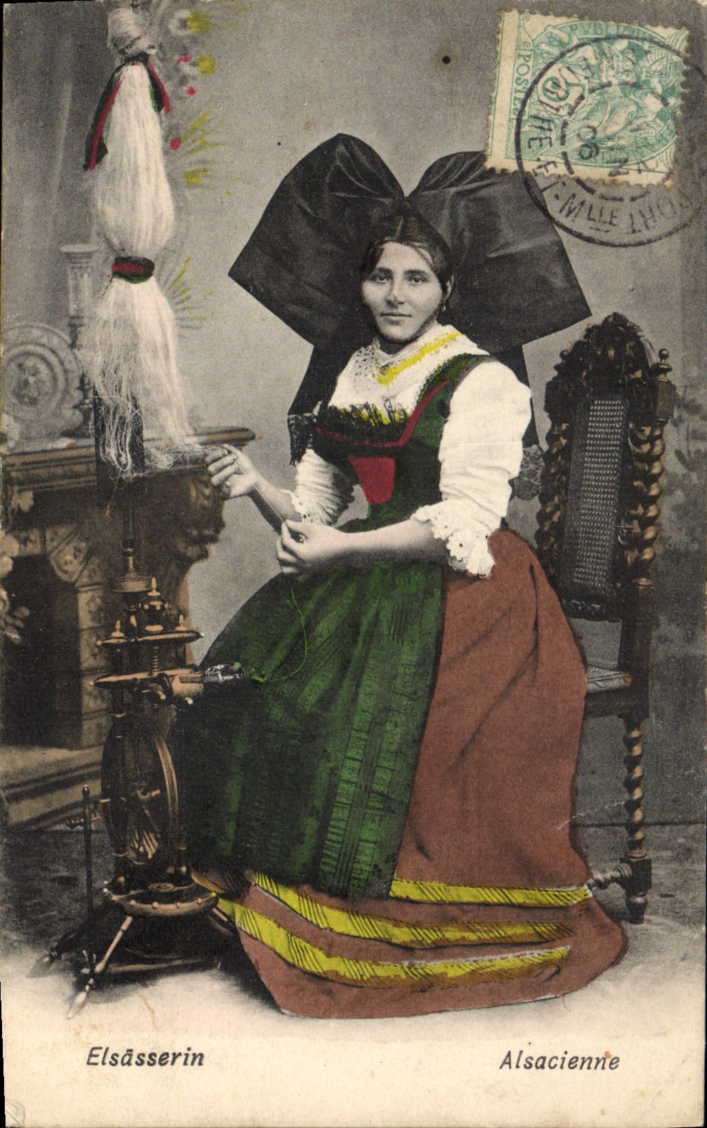 CPA Folklore Alsace Alsacienne 