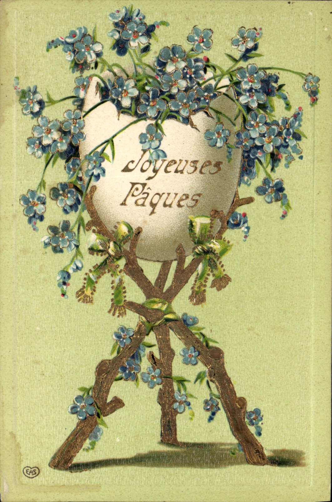 CPA Fantaisie Fleurs Paques