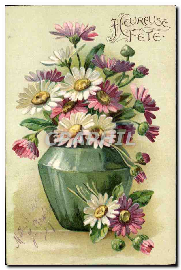 Bouquet de marguerites — 'Heureuse Fête' — série 379