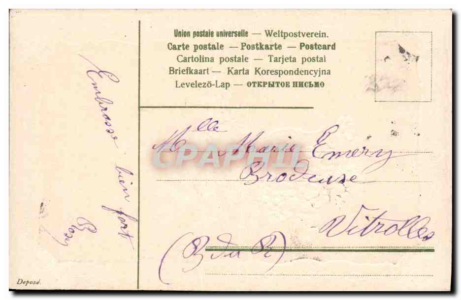 CPA Fantaisie Fleurs  — Verso