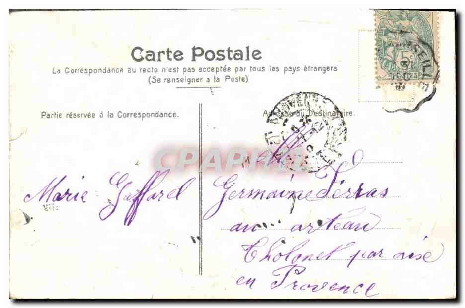 CPA Fantaisie Fleurs  — Verso