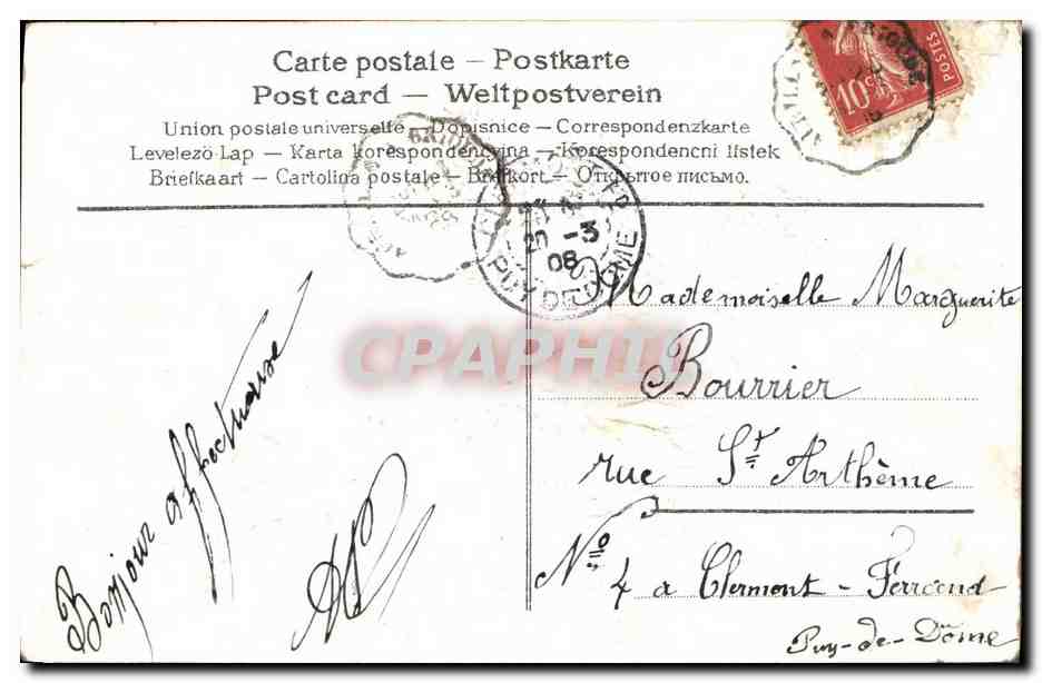 CPA Fantaisie Fleurs Colombes — Verso