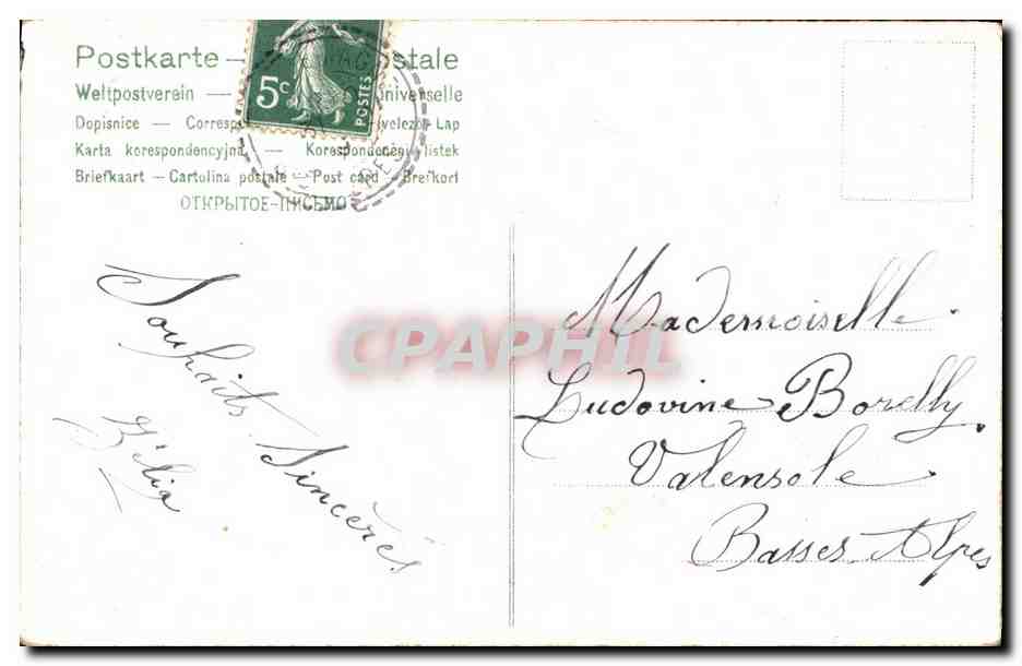 CPA Fantaisie Fleurs  — Verso