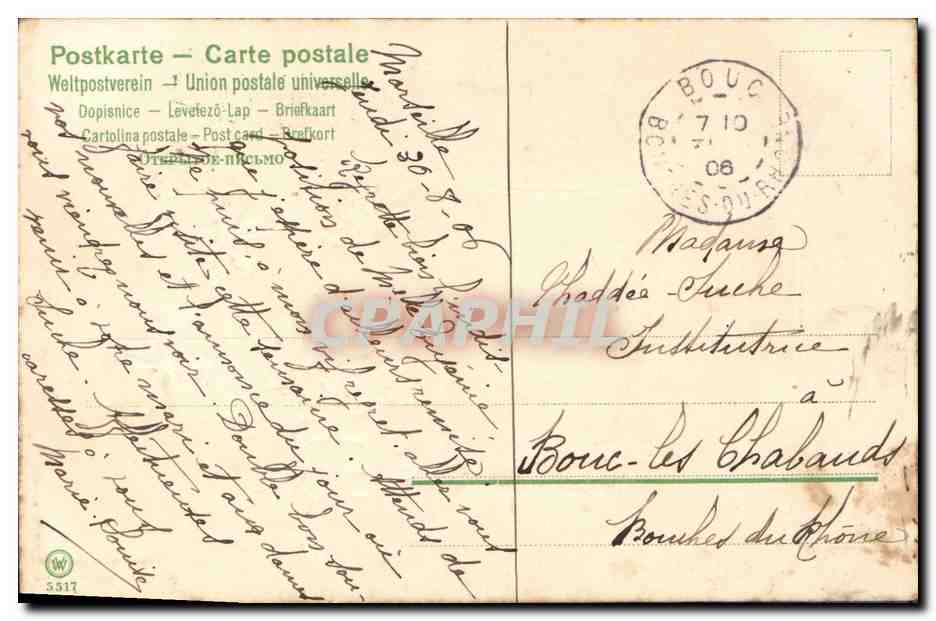 Vue de village avec arbres — Marcelle (Doubs) — éditeur non identifié — Rückseite