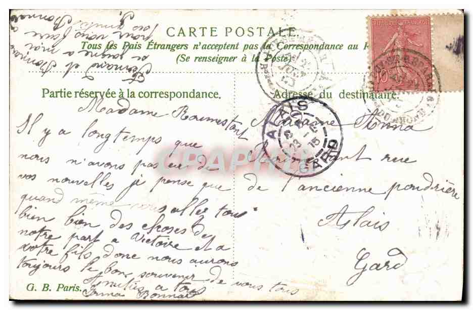 CPA Fantaisie Fleurs  — Verso