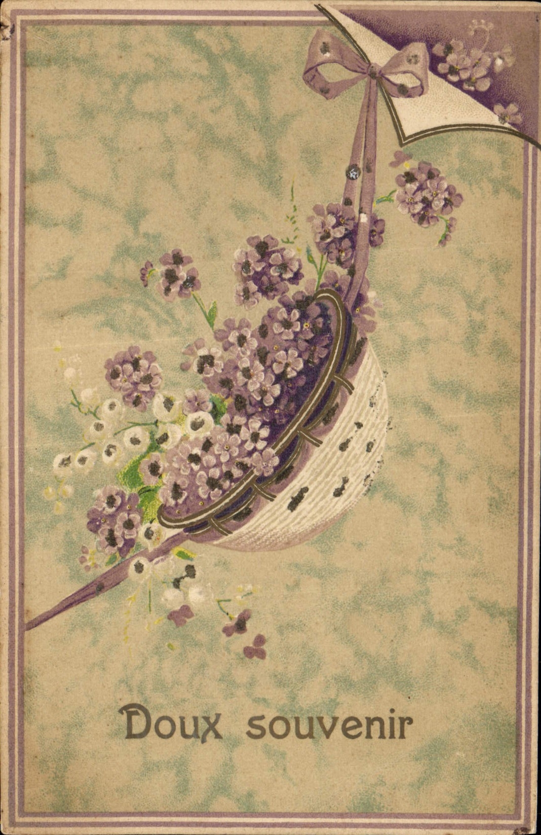 Bouquet de fleurs — Doux souvenir — Carte postale universelle