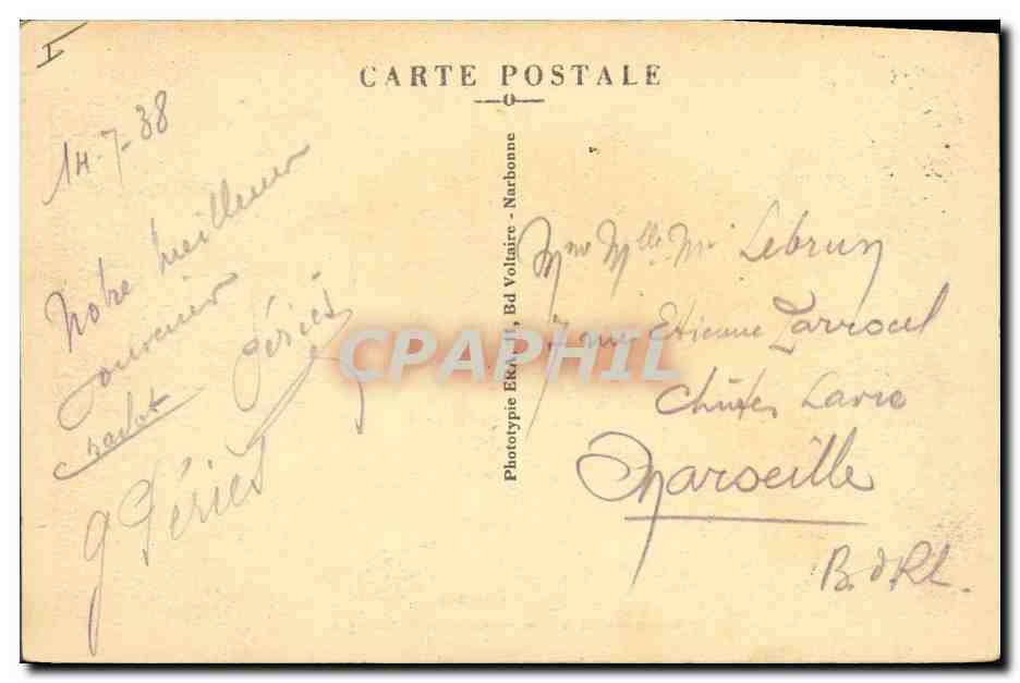 CPA Electricite Lamalou les Bains Bassin de la Biconque — Rückseite