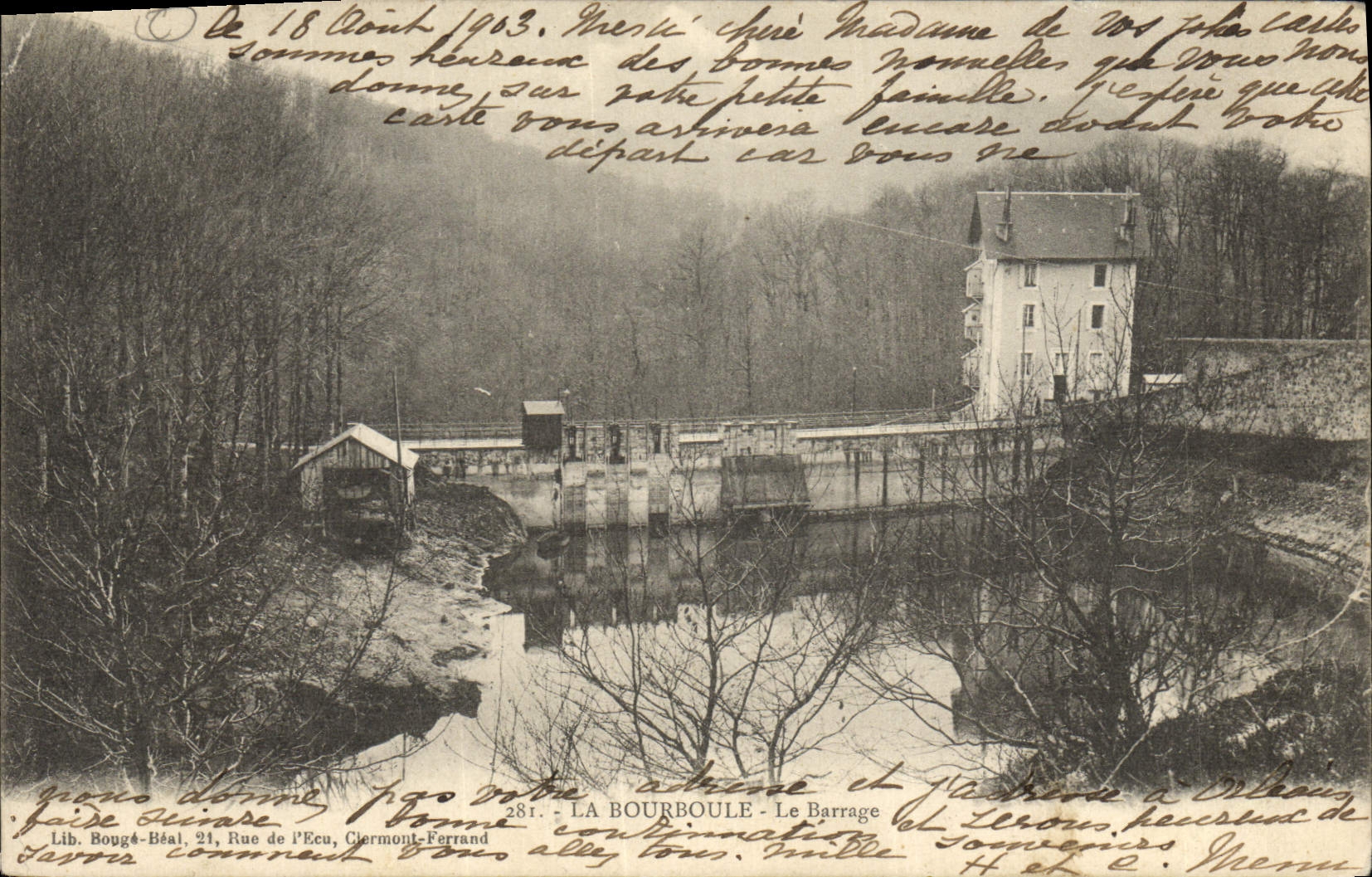 La Bourboule - Le Barrage — Lib. Bougé-Béal, 21 Rue de l'Écu, Clermont-Ferrand