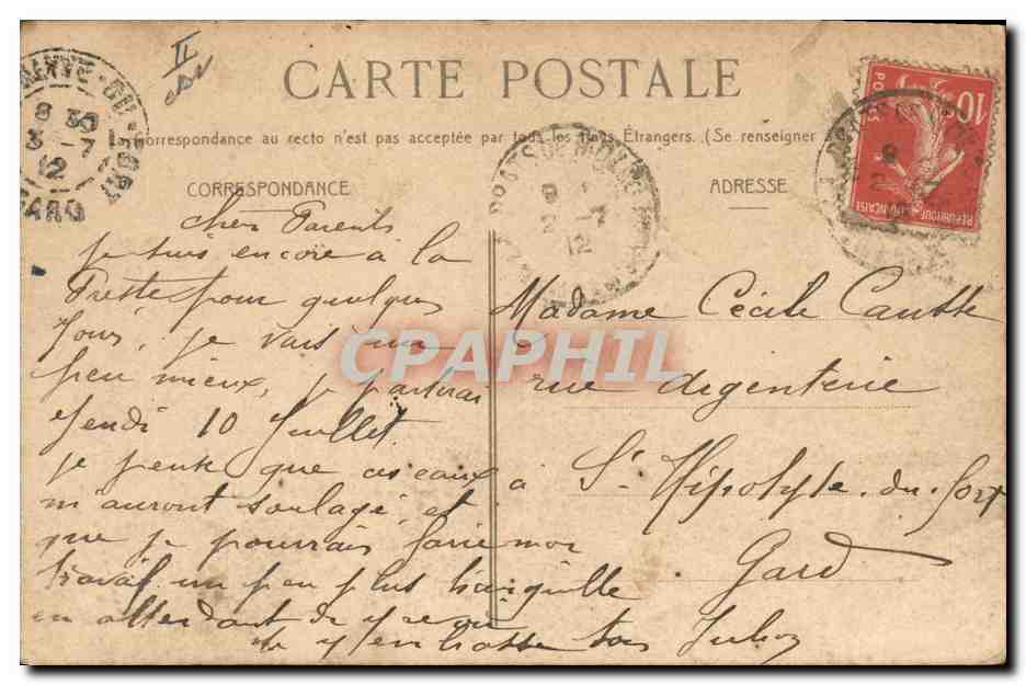 CPA Electricite Etablissement thermal de la Preste L'usine electrique — Verso