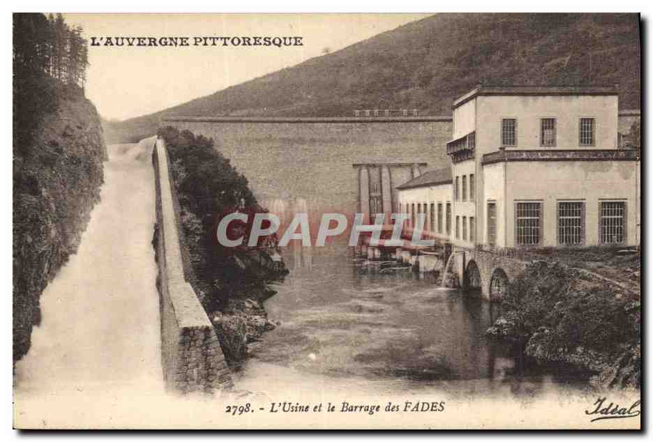 CPA Electricite L'usine et le barrage de Fades 