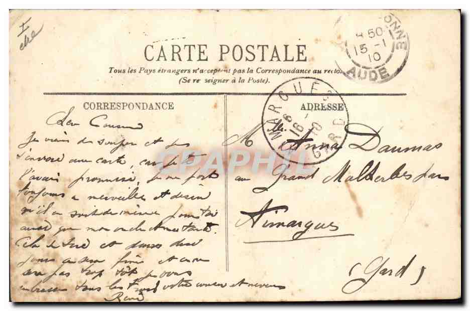 CPA Electricite Ayat Chaute de l'usine hydro electrique — Verso